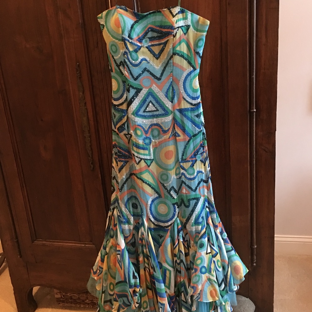 Funky, fabulous long beaded dress!